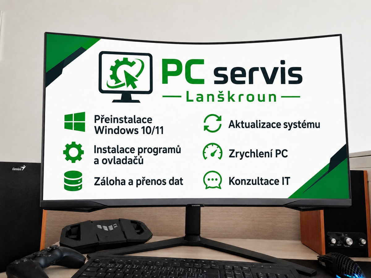 Monitor s nabídkou služeb PC servis Lanškroun